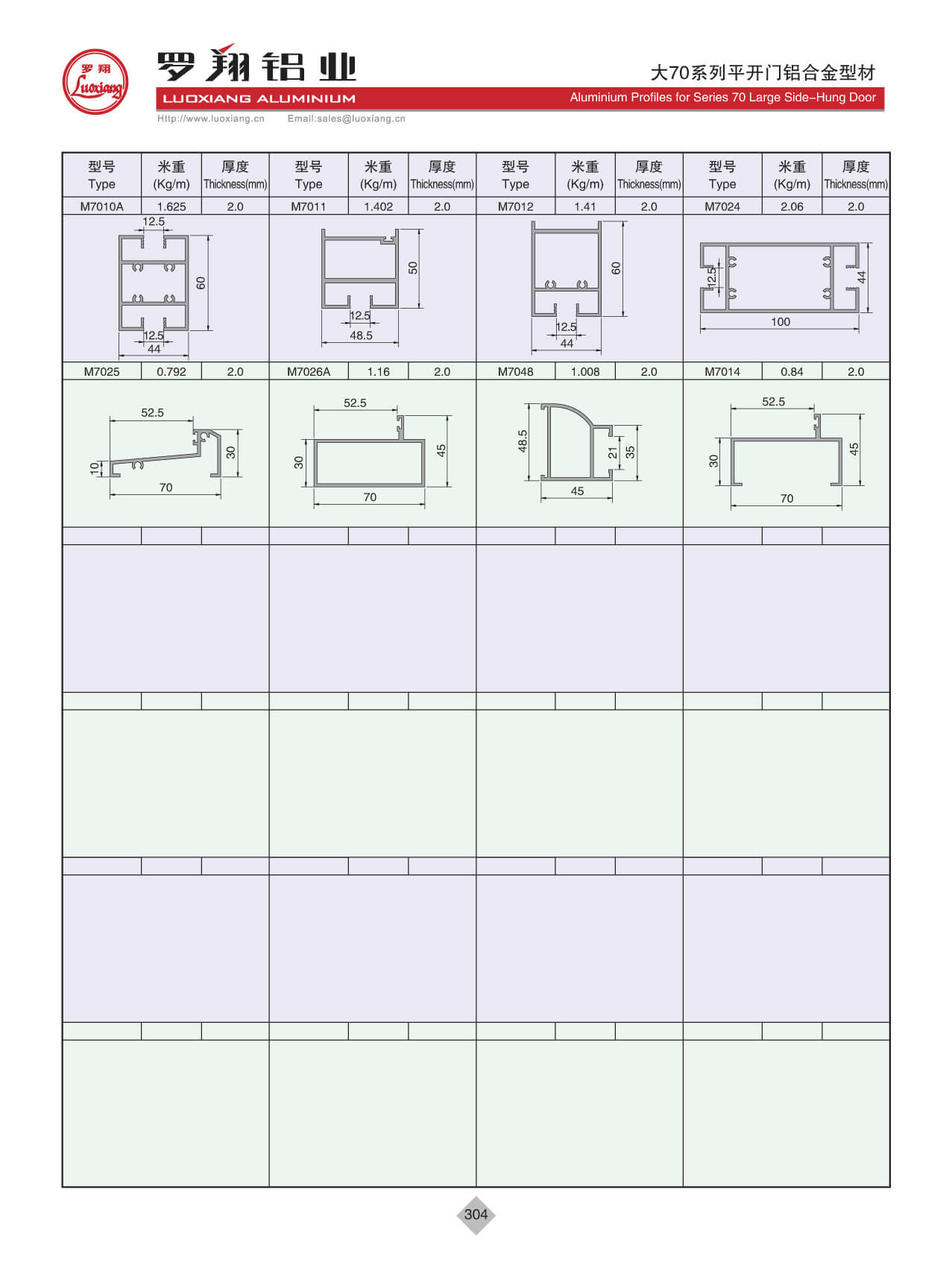 大70系列平開門