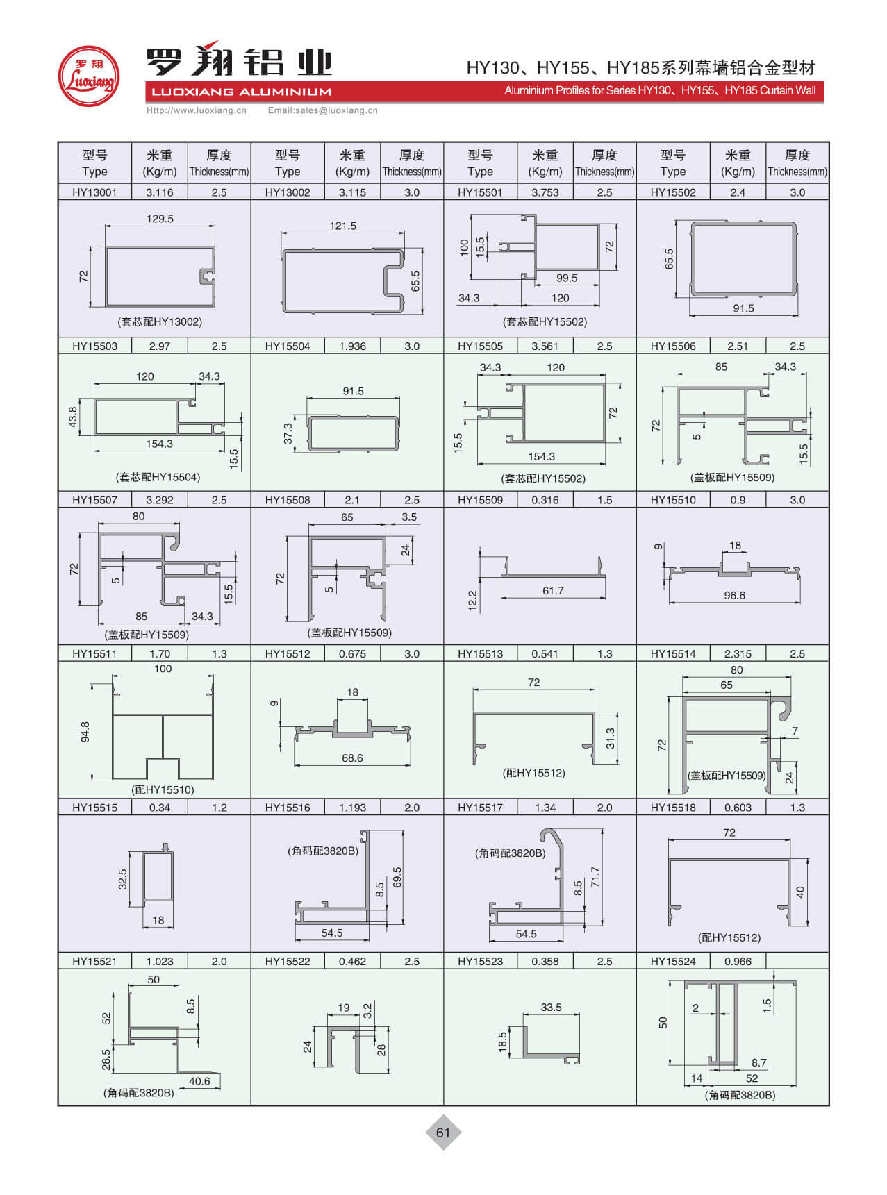 HY130、HY155、HY185系列幕墻