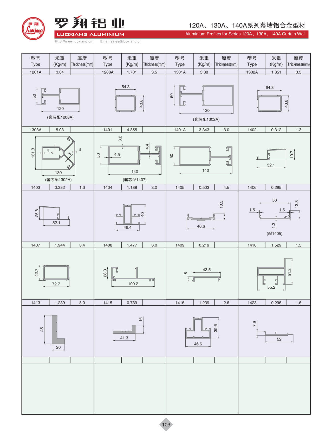 120A、130A、140A系列幕墻