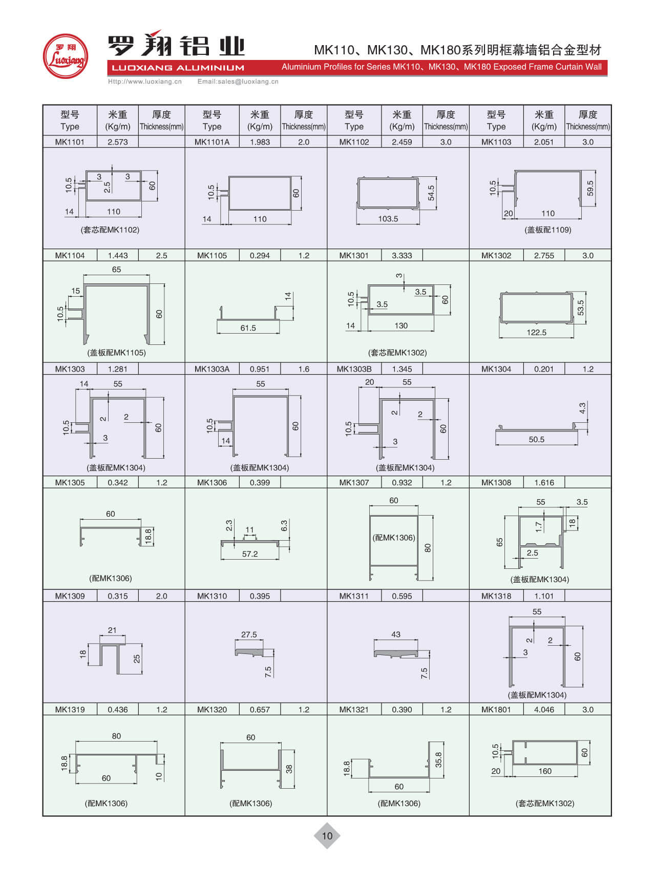 MK110、MK130、MK180系列常規(guī)幕墻